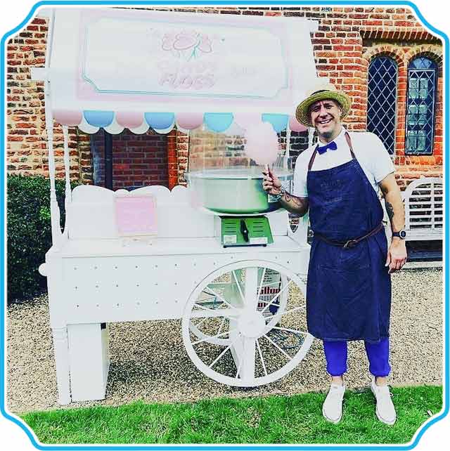Vintage Candy Floss owner, David Liney, flossing at an event