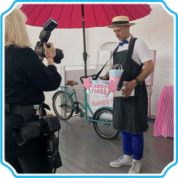 Photo shoot with the Candy Floss Tricycle