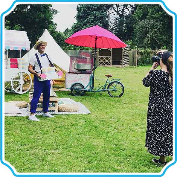 Photo shoot with the Candy Floss Tricycle and Cart