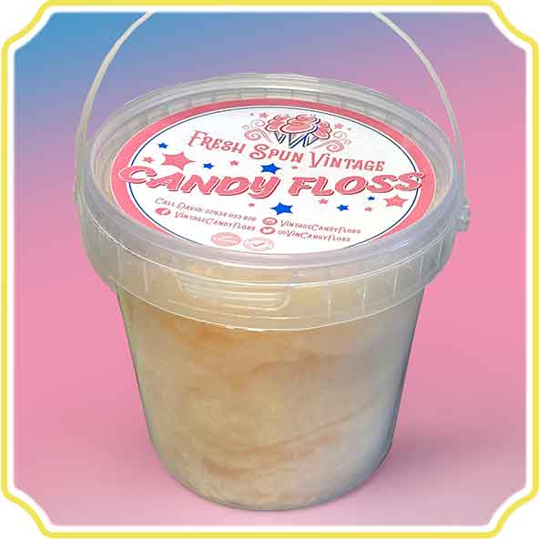 Yellow Pina Colada candy floss tub